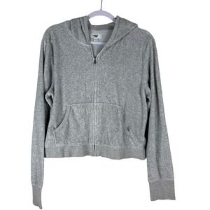 Aerie Full Zip Hoodie Sweatshirt Womens XL Cropped Gray Casual Comfy‎ Soft EUC